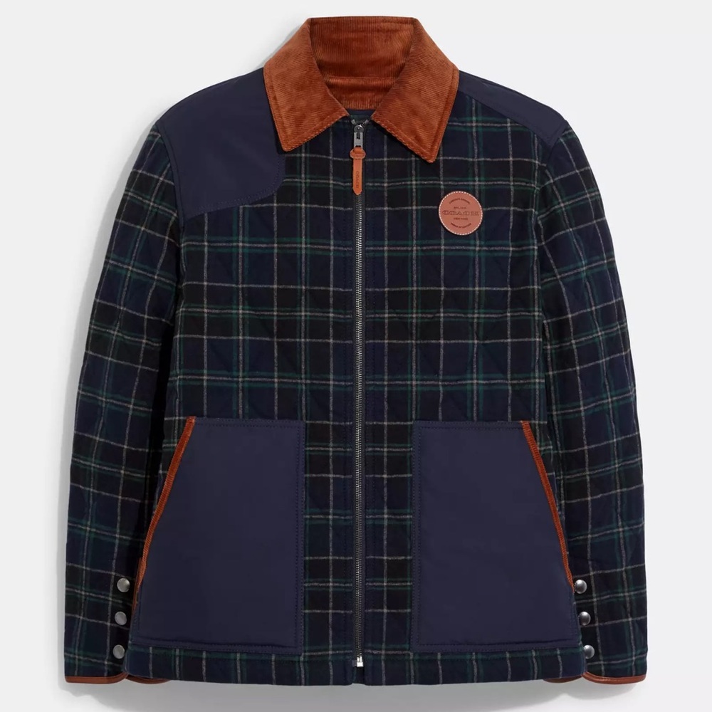 Coach Quilted Plaid Jacket